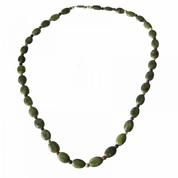 Irish Connemara Marble Necklace - Oval Beads with 4 Province Spacers