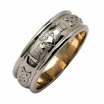 Corrib Claddagh Wide Band Wedding Ring - Sterling Silver