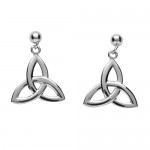 Trinity Knot Drop Earrings - Silver - Size Large