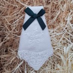 Irish Linen Womans Handkerchief with Shamrocks