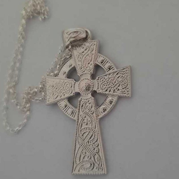Silver Celtic Cross - Book of Kells - Large