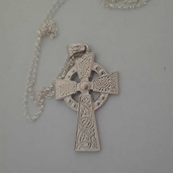 Silver Celtic Cross - Book of Kells - Medium