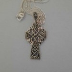 Silver Celtic Cross with Chain - Marcasite