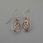 Silver Celtic Knot Drop Earrings - Oval 