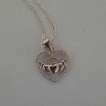 Silver Claddagh Heart Shaped Pendant