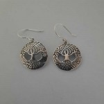 Silver Tree of Life Drop Earrings - Large