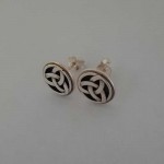 Silver Trinity Knot Stud Earrings - Medium