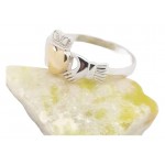 Irish Silver Claddagh Ring with 10K Gold Heart