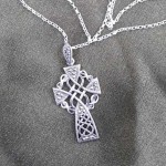 Silver Celtic Cross with Chain - Marcasite