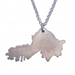 Silver Pendant - Map of Galway - Sterling Silver