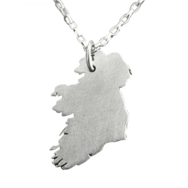 Map of Ireland Pendant - Sterling Silver Made in Ireland