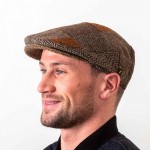 Donegal Tweed Flat Cap - Patchwork Brown Tones