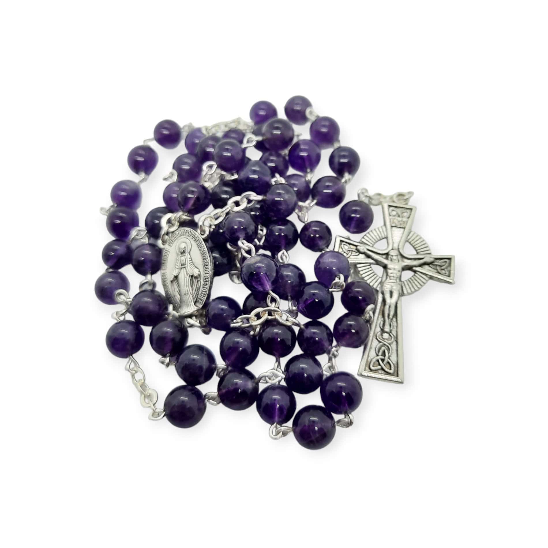 Amethyst Rosary Beads – 8mm - Made in Galway - Accessories