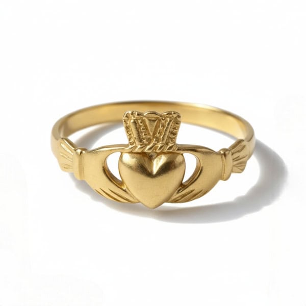9ct Gold Claddagh Ring – Medium Weight - Irish Jewellery