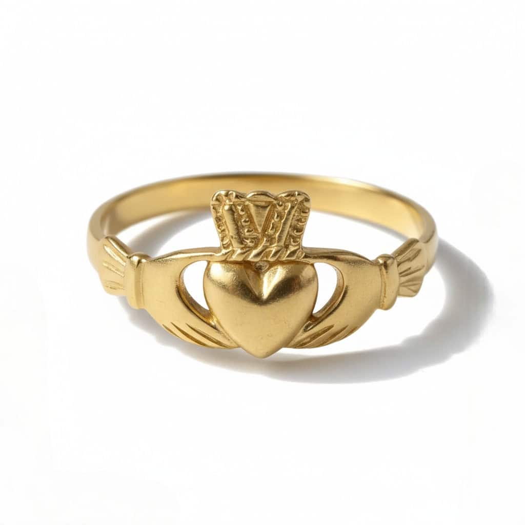9ct Gold Claddagh Ring – Medium Weight - Irish Jewellery